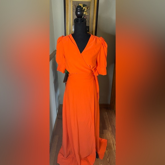 VICI Collection orange wrap maxi dress, Small - Picture 2 of 5
